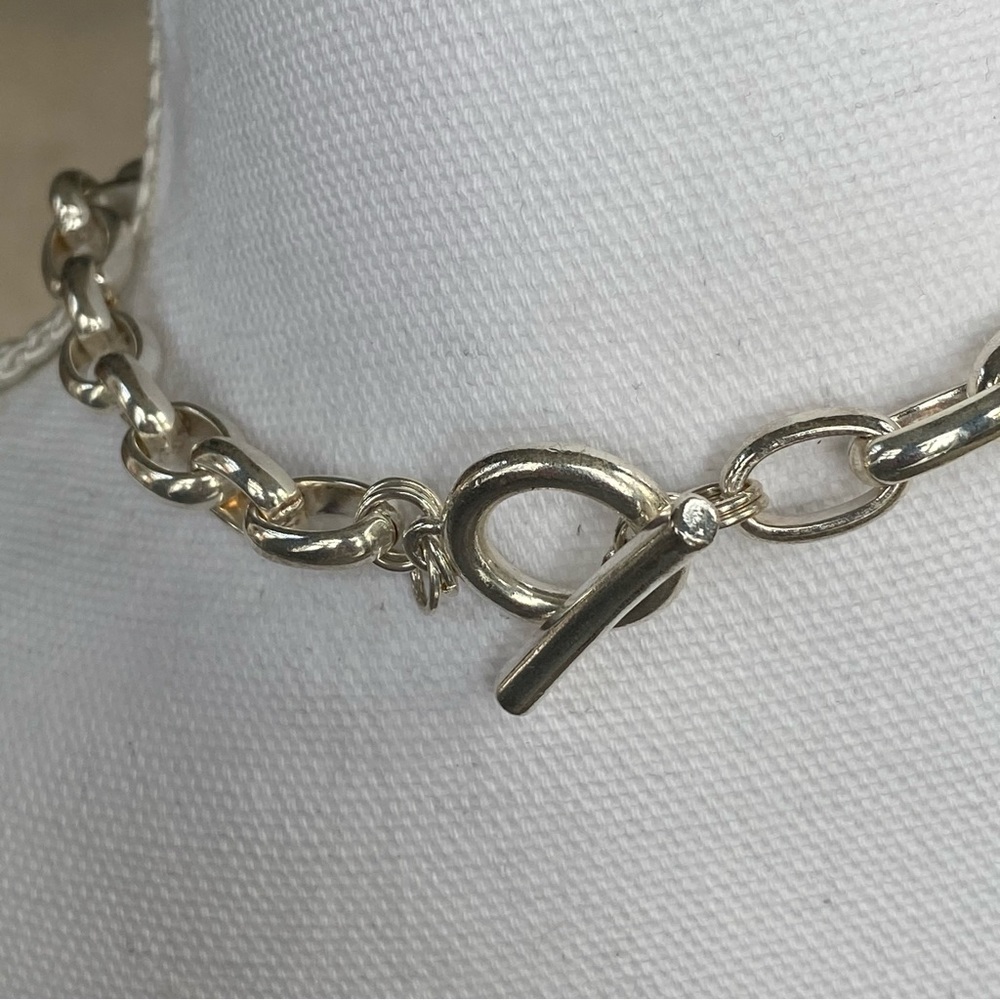 Silver Chain Link Necklace - Picture 7 of 12